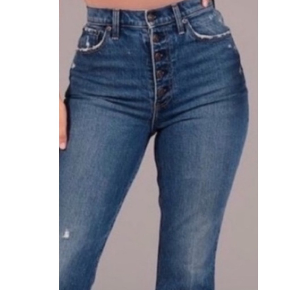 Abercrombie & Fitch Curve Love The Mom High Rise Jeans Blue Button Fly 28/6R